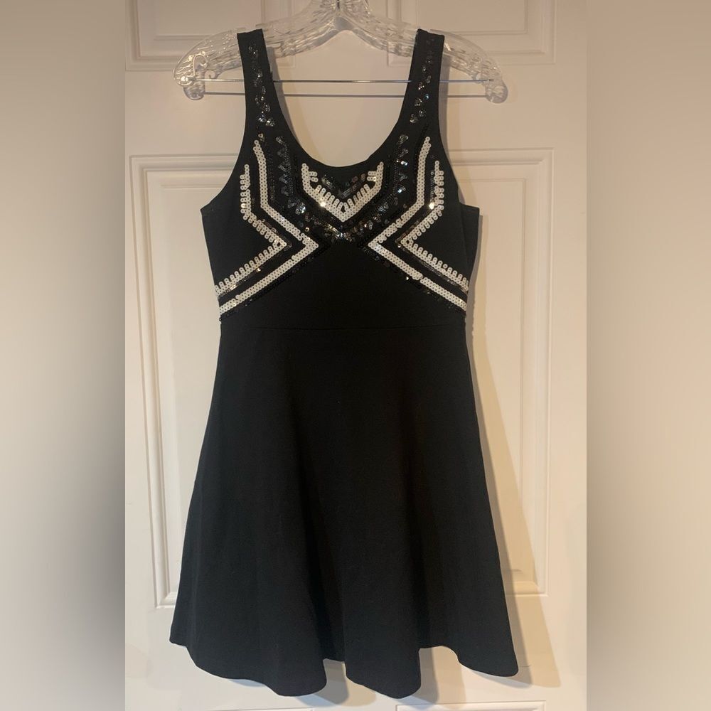 Express Black Dress with Sequin Detailing
